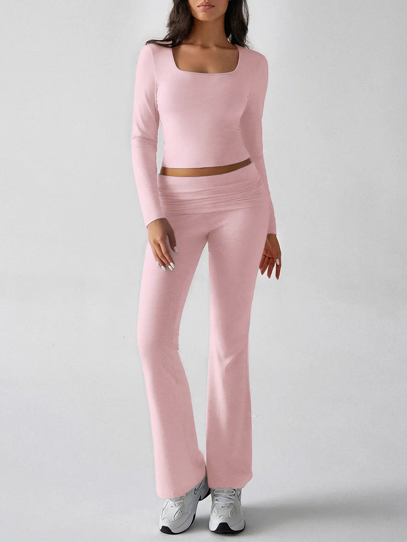 Ribbed Knit Active Two-Piece Outfit