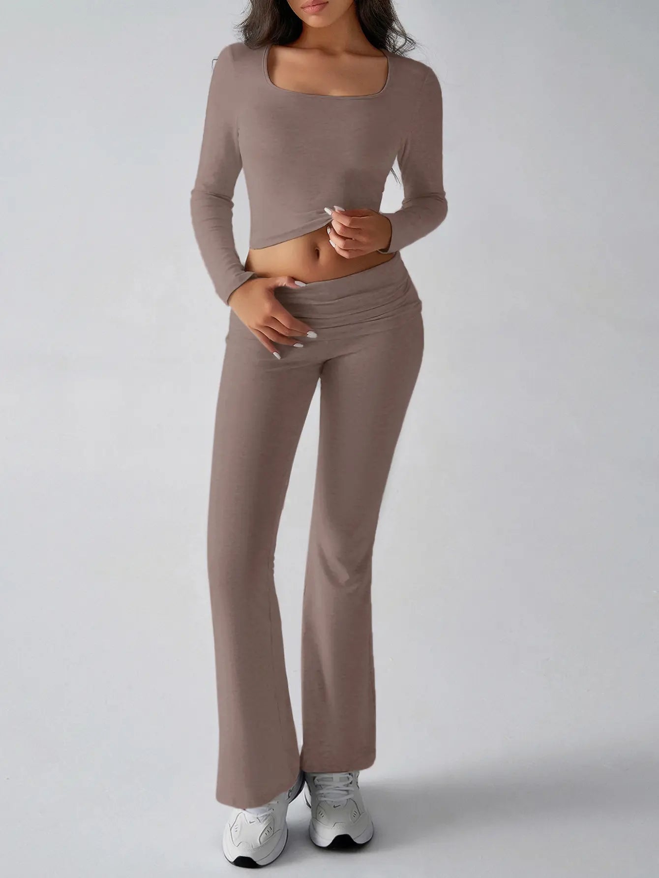 Ribbed Knit Active Two-Piece Outfit