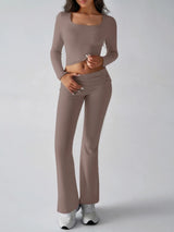 Ribbed Knit Active Two-Piece Outfit