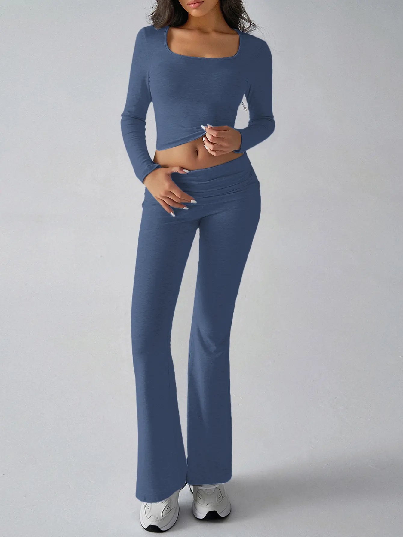 Ribbed Knit Active Two-Piece Outfit