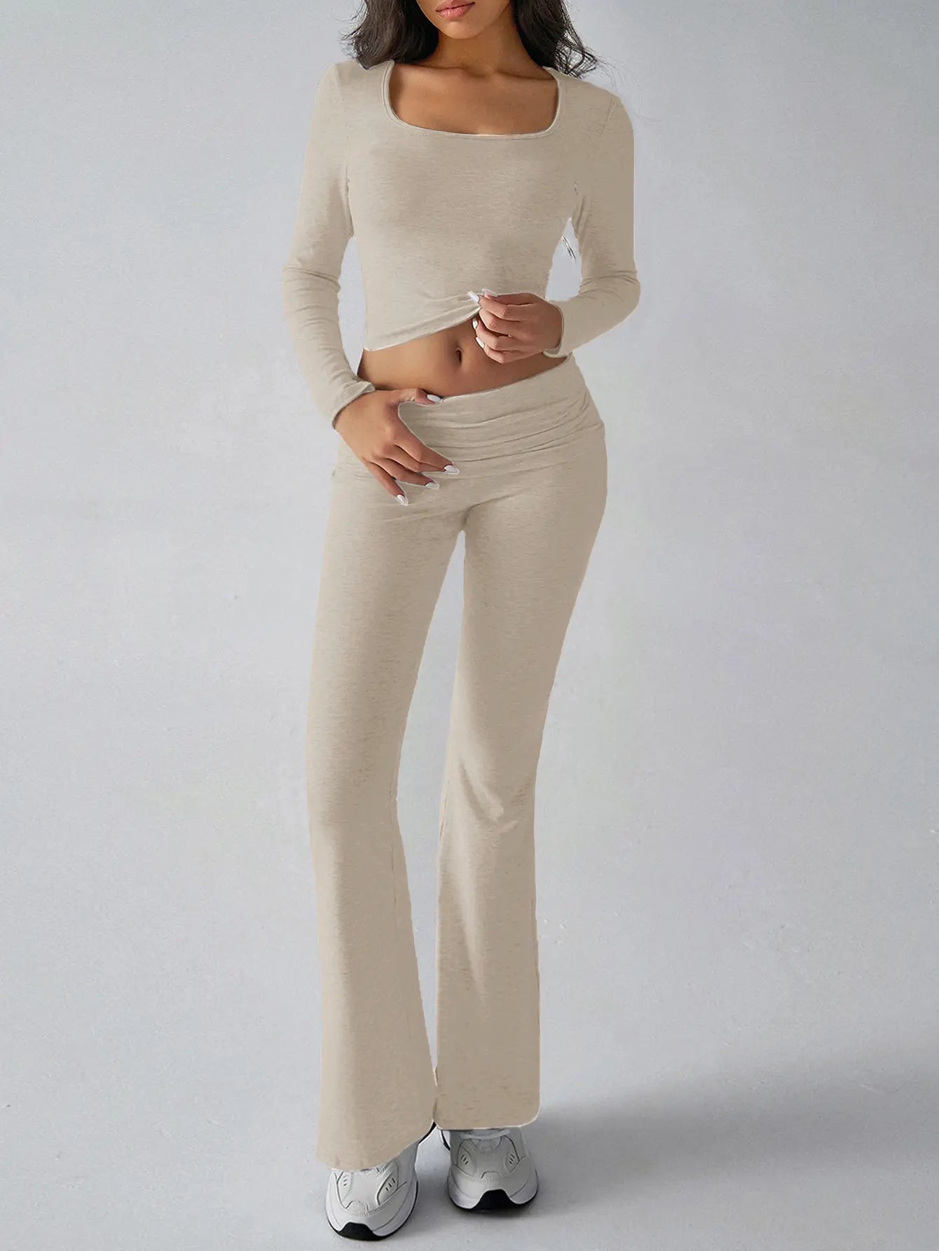 Ribbed Knit Active Two-Piece Outfit