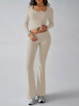 Ribbed Knit Active Two-Piece Outfit