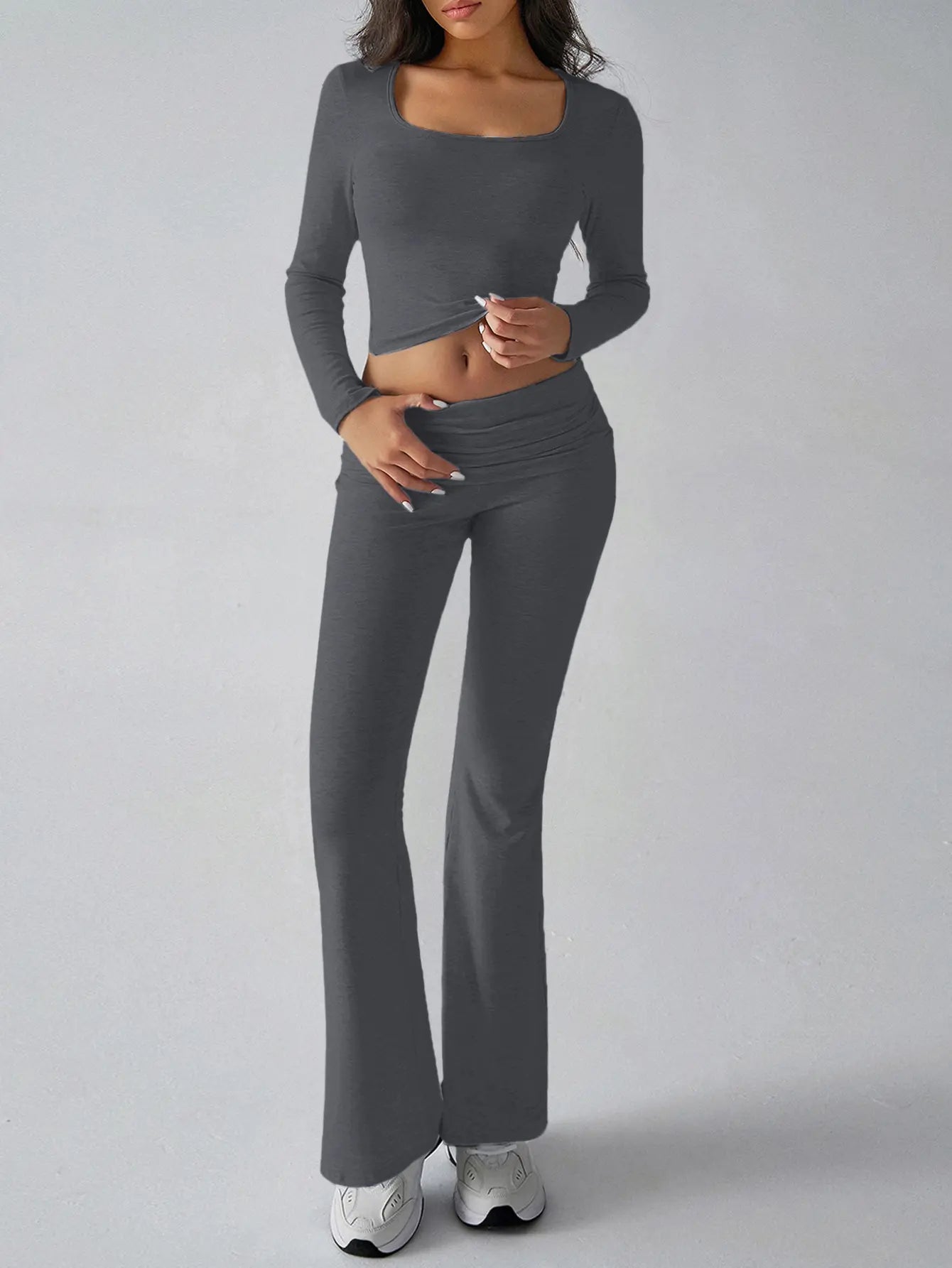 Ribbed Knit Active Two-Piece Outfit