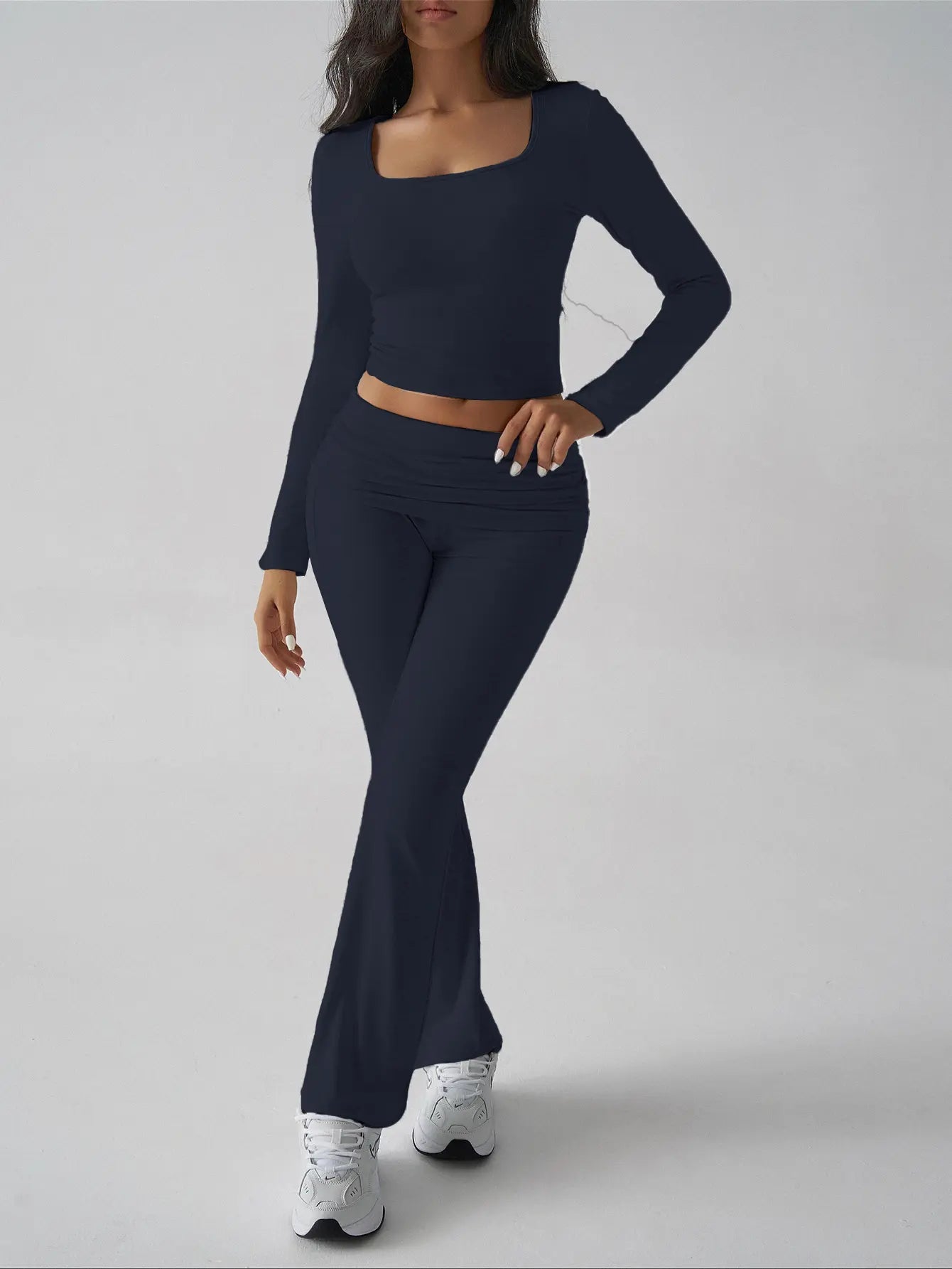 Ribbed Knit Active Two-Piece Outfit