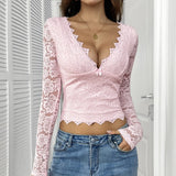 Plunge Lace-Knit Cami – Airy Layering Essential