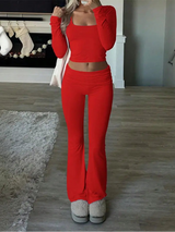 Ribbed Knit Active Two-Piece Outfit